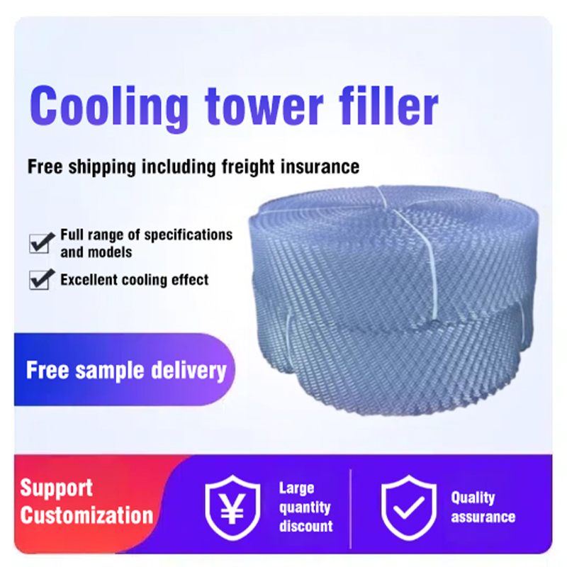 How does a round cooling tower filler achieve optimal heat exchange between water and air?